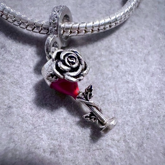 Rose Wine Glass Charm Pendant for Pandora Bracelet - Picture 6 of 11